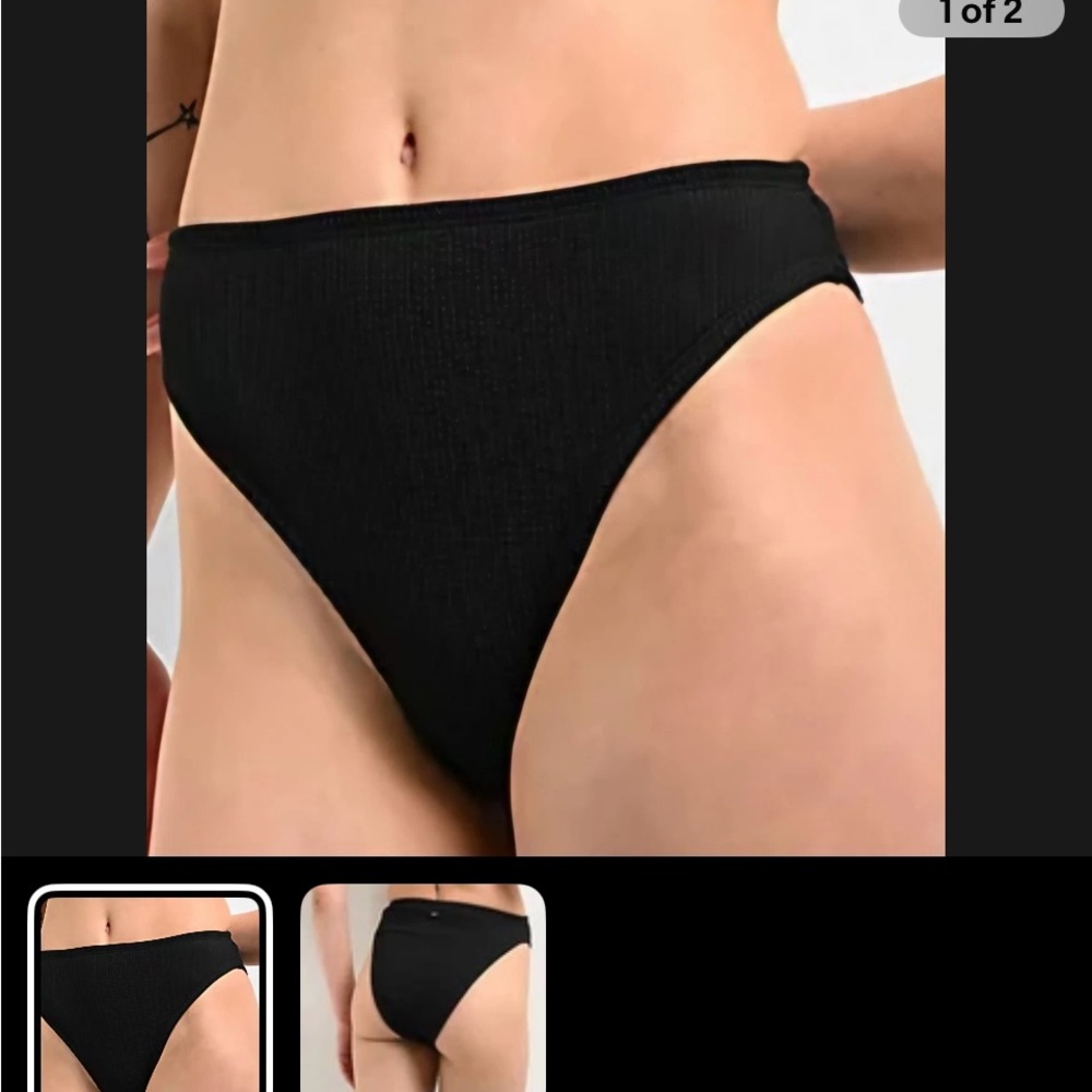 Nike Black Bikini Bottom High Waist High Cut Cheeky Large